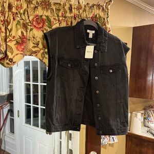 Forever 21 Black Denim Vest